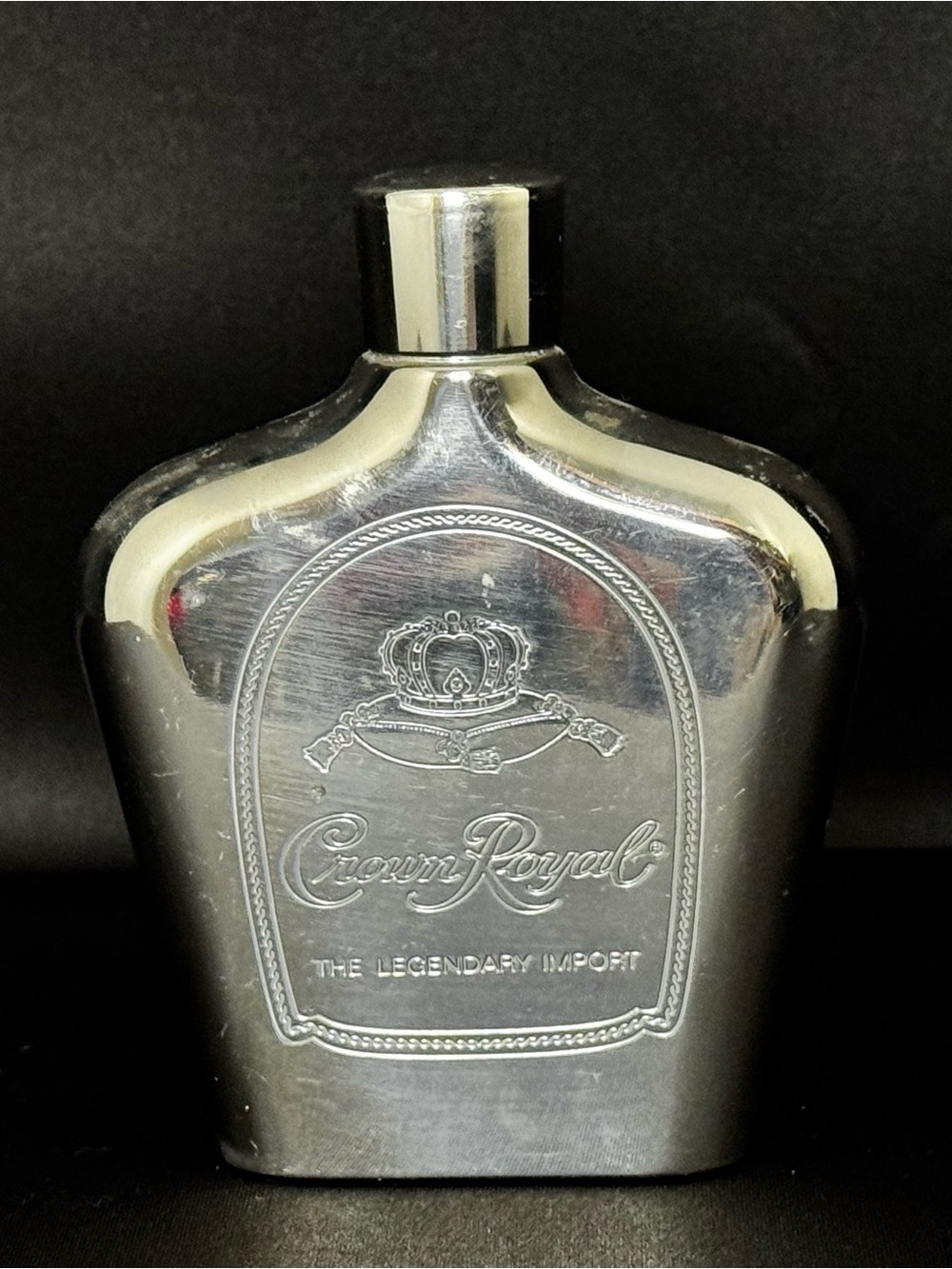 Crown Royal Silver Metal Flask - Polished Stainless Finish